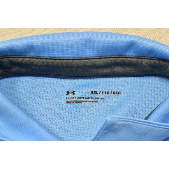 Under Armour Men's Blue Golf Polo Shirt Regular Size XXL Short Sleeve - Picture 7 of 8
